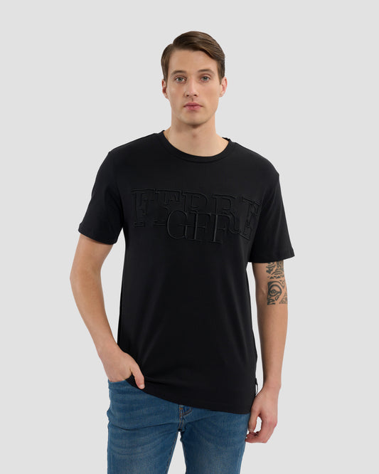 Monochrome Embroidered Ferré T-Shirt