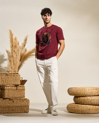Iconic Shield Leather Print T-Shirt