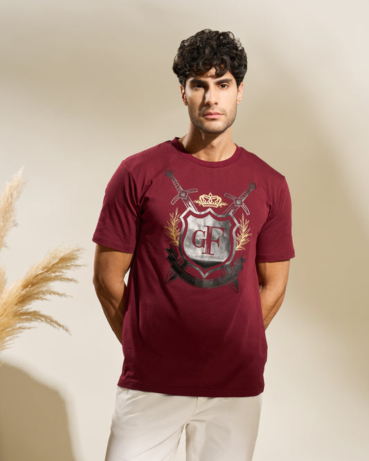 Iconic Shield Leather Print T-Shirt