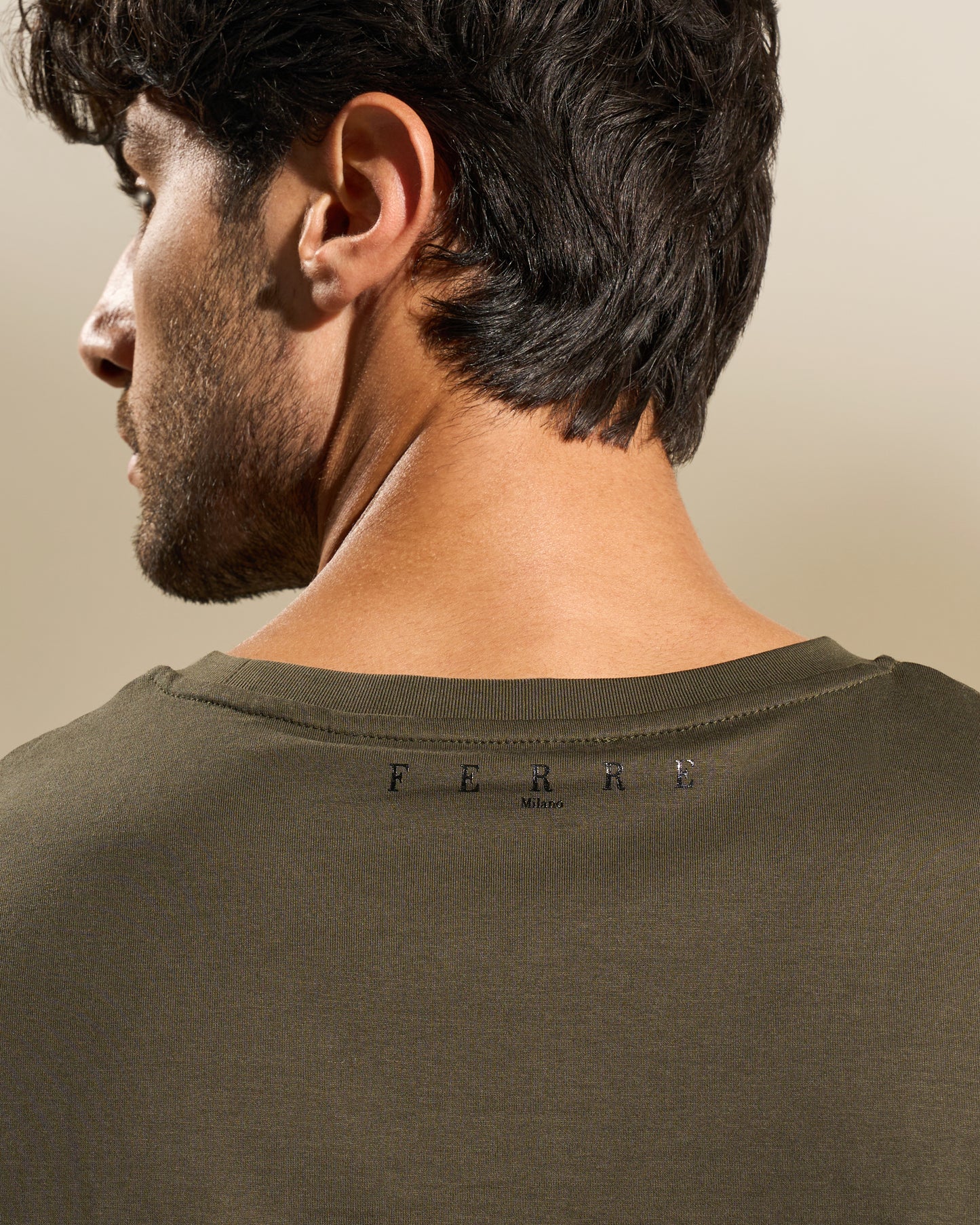 Flock Print Cotton T-Shirt