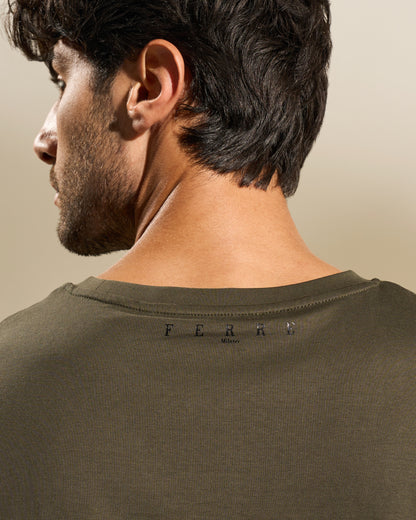 Flock Print Cotton T-Shirt