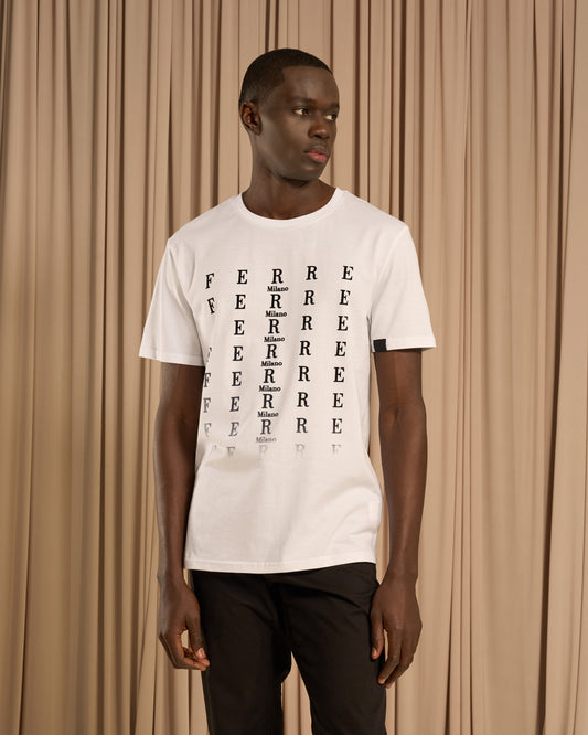 Flock Print Cotton T-Shirt