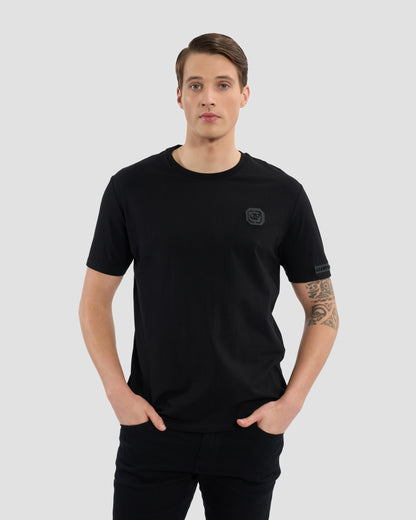 Leather Monogram Patched T-Shirt