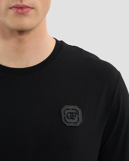 Leather Monogram Patched T-Shirt