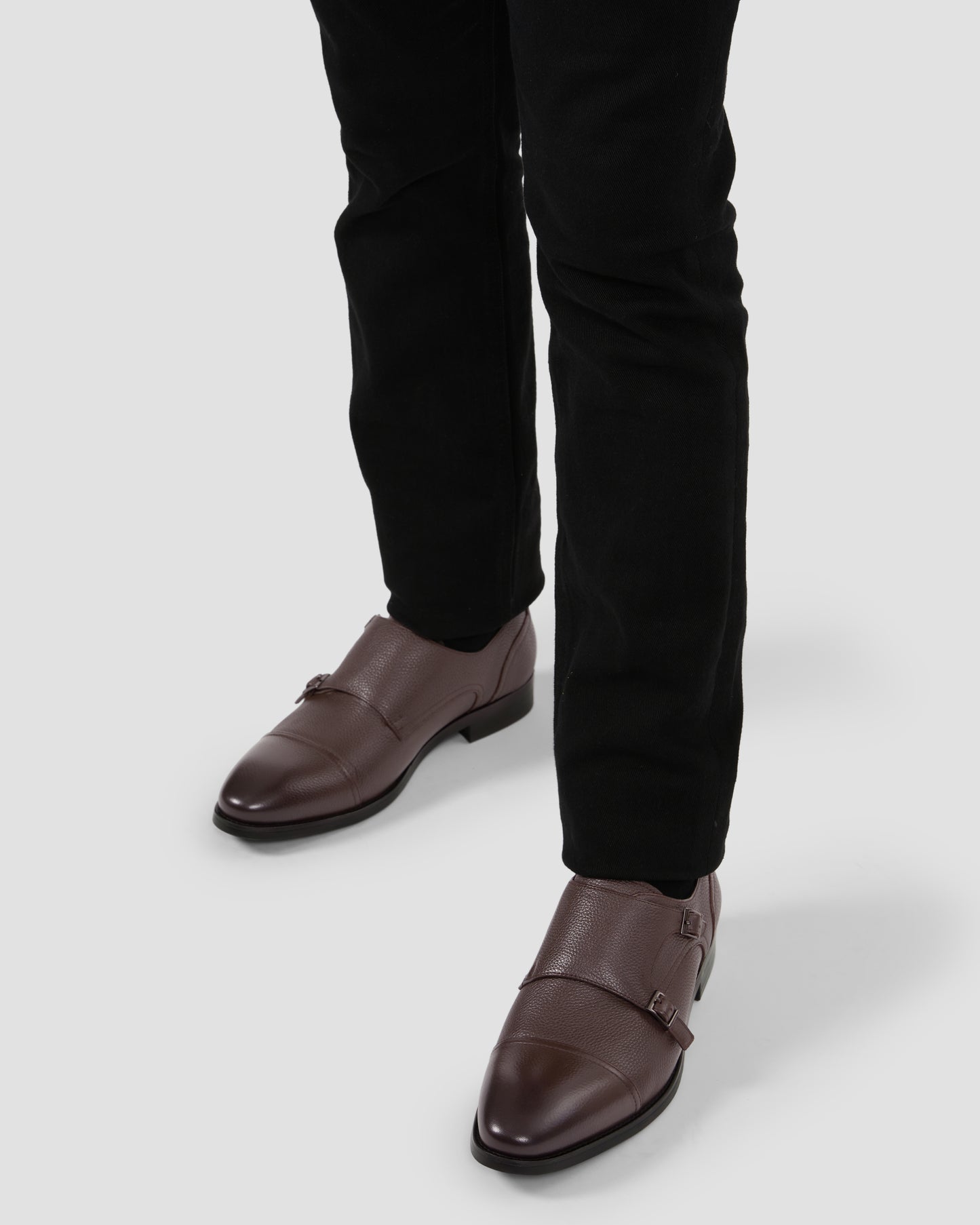 Pebbled Finish Monk Shoes