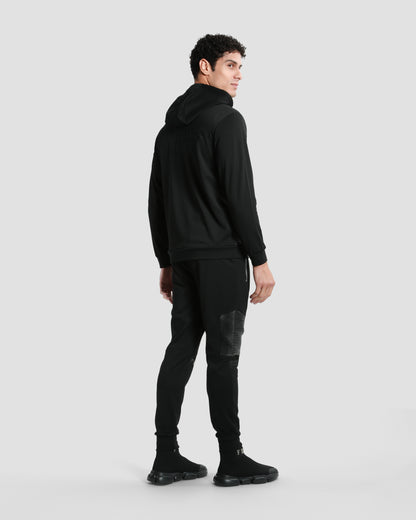 Melange Paneled Hoodie Jacket