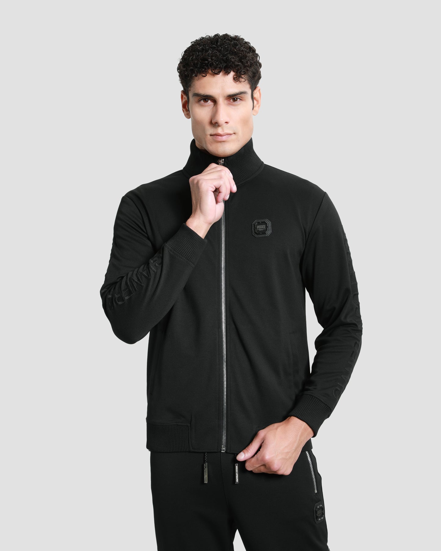Embroidered Sleeve Tracksuit Jacket