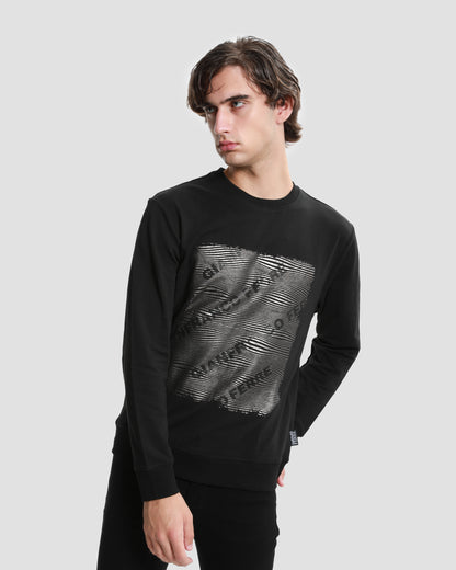 Metallic Zebra Print Sweatshirt