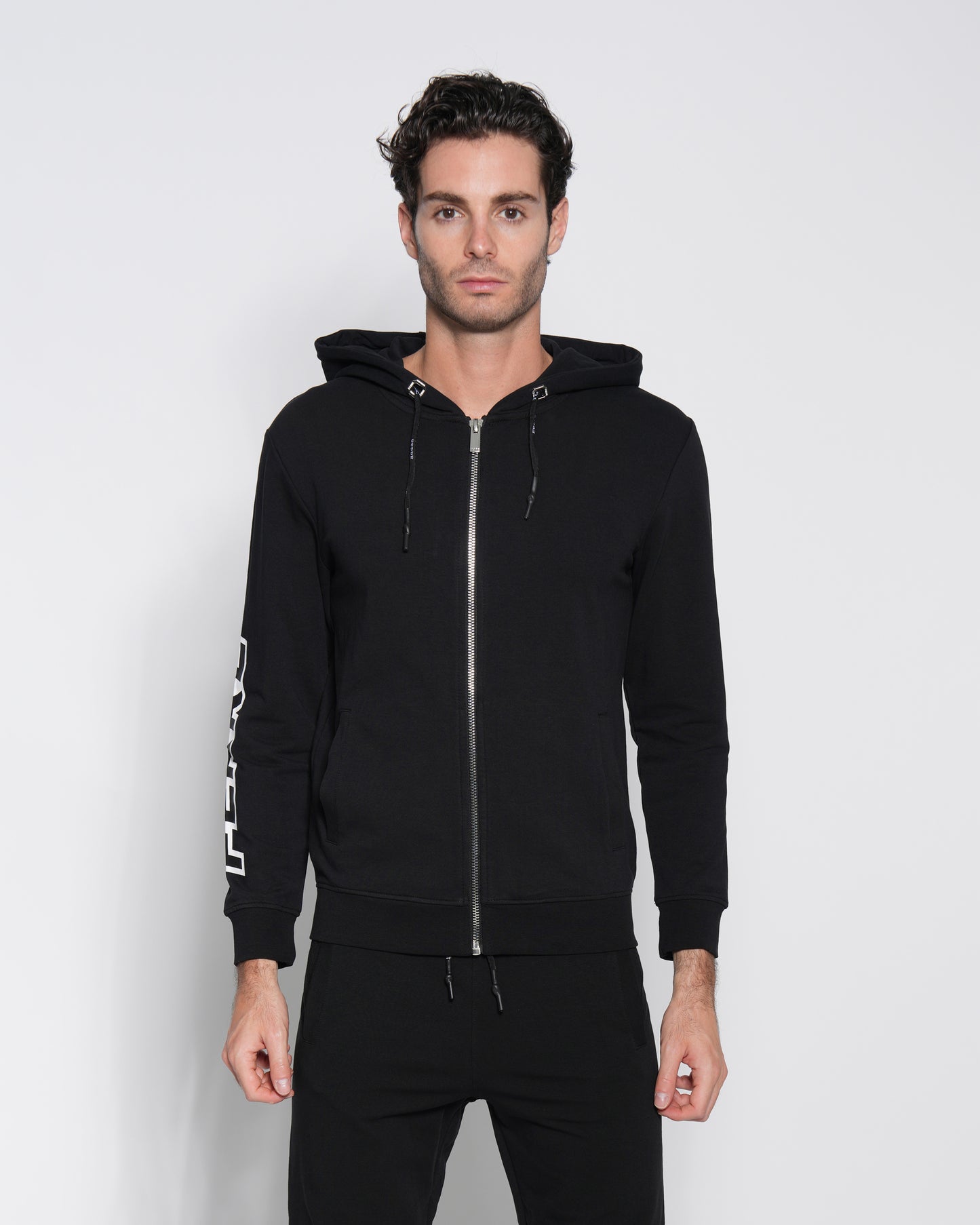 Printed Logo Zip up Hoodie Jacket