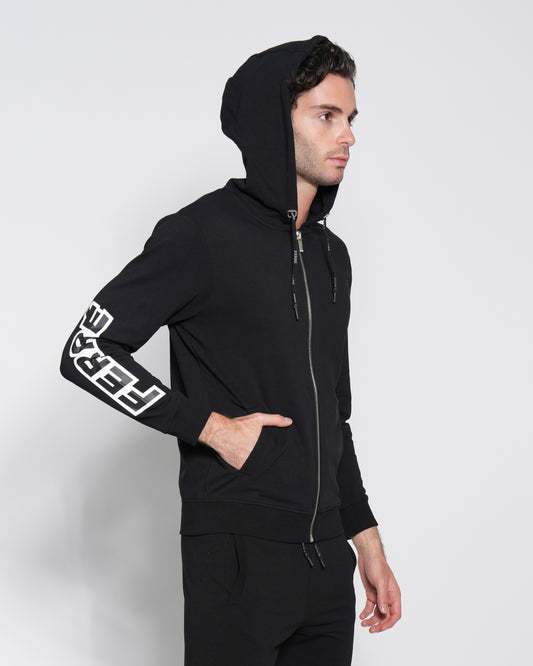 Printed Logo Zip up Hoodie Jacket