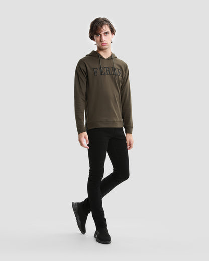 Embroidered Side Zip Hoodie