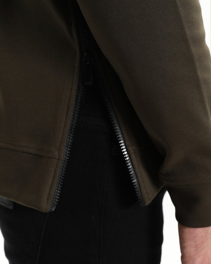 Embroidered Side Zip Hoodie