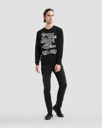 Street Art Brand Detailed Sweatshirt