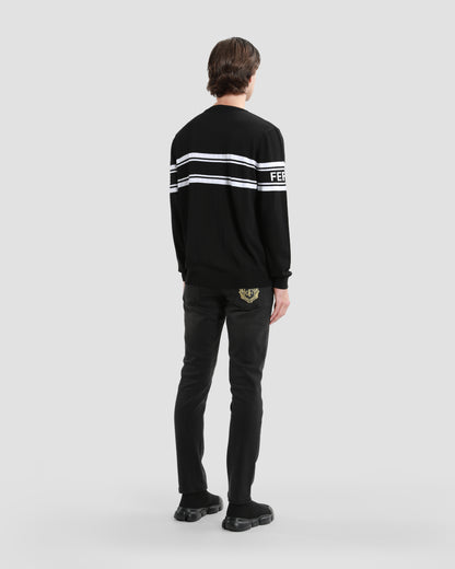 Brand Detailed Sleeve Sweater