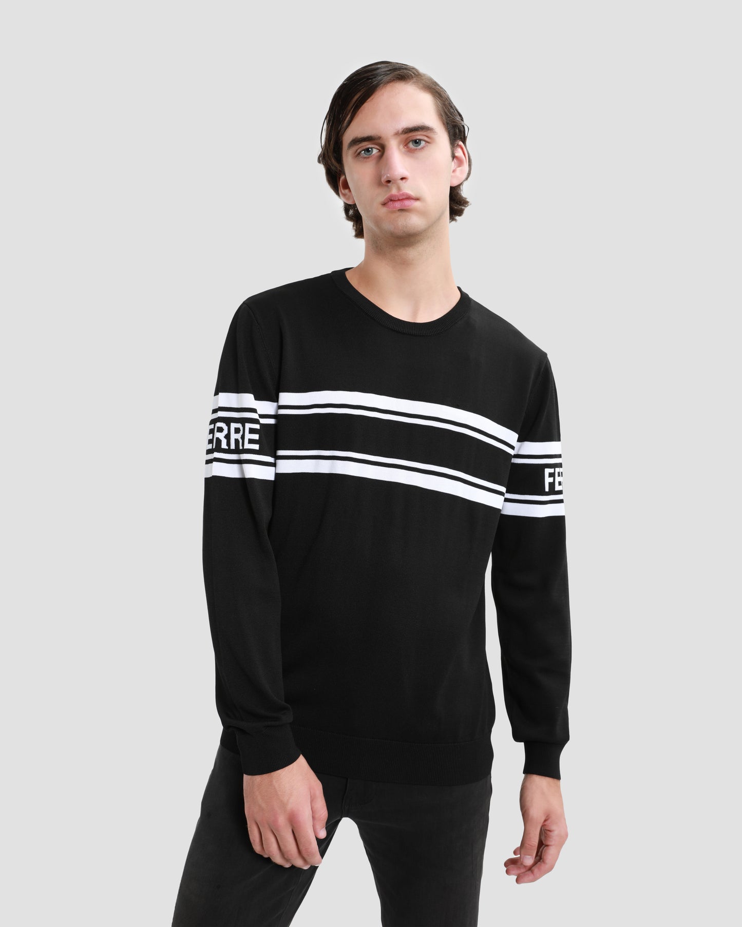 Brand Detailed Sleeve Sweater