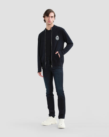 Navy Zip Up Cardigan