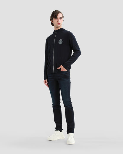 Navy Zip Up Cardigan