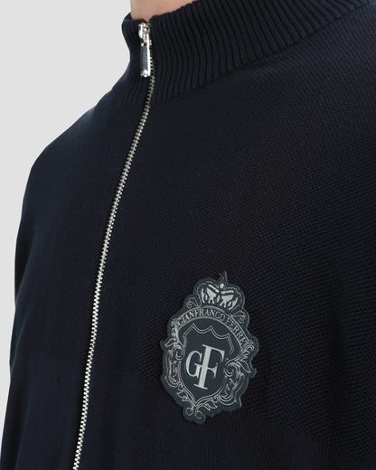 Navy Zip Up Cardigan