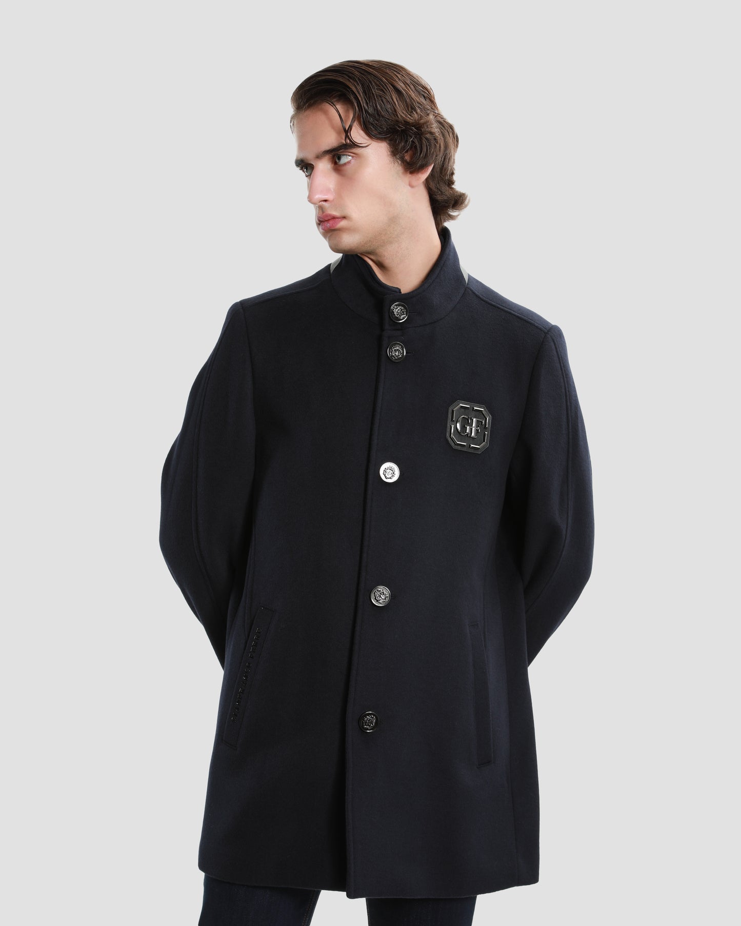 Two-Fastened Embroidered Coat
