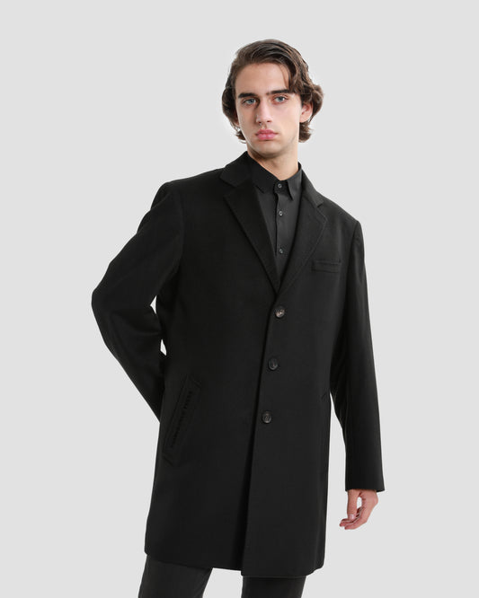 Brand Appliqued Cashmere Coat