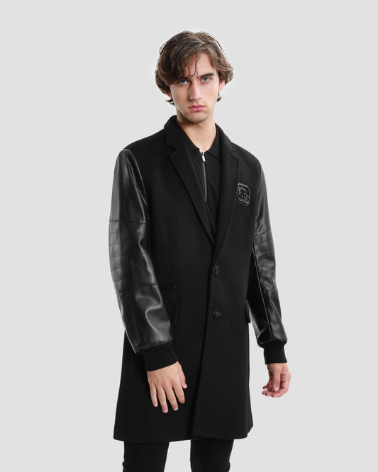 Leather Sleeved Coat