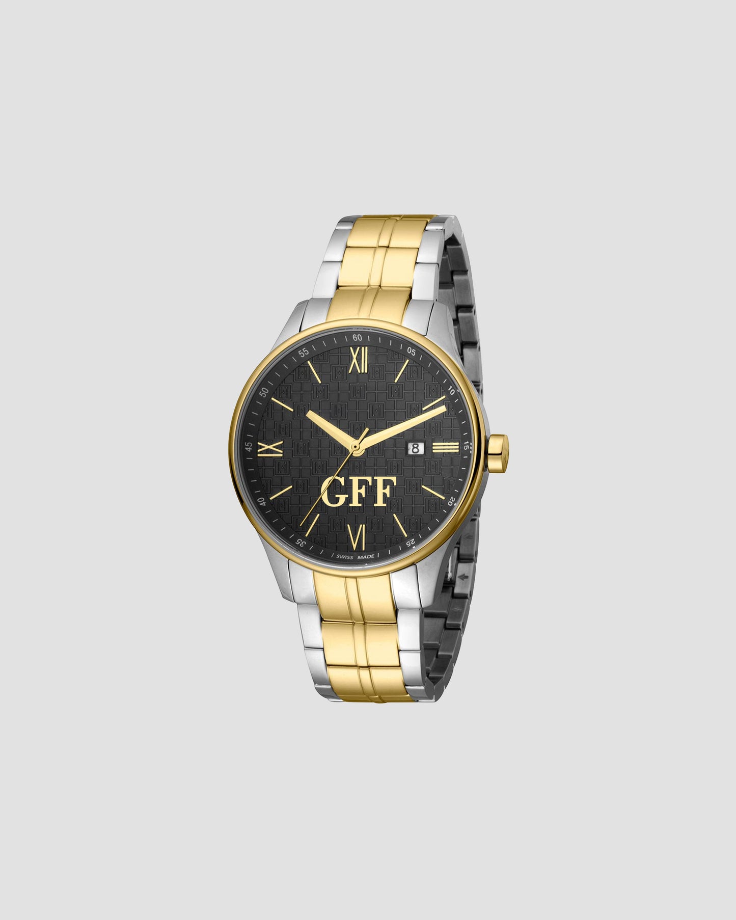 GFF Black Dial Two Tone Bracelet Watch