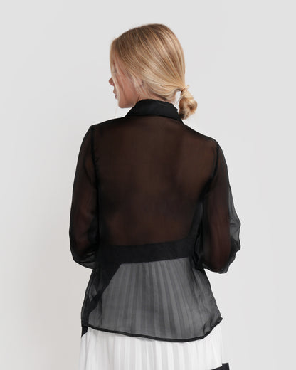Black Sheer Silk Shirt