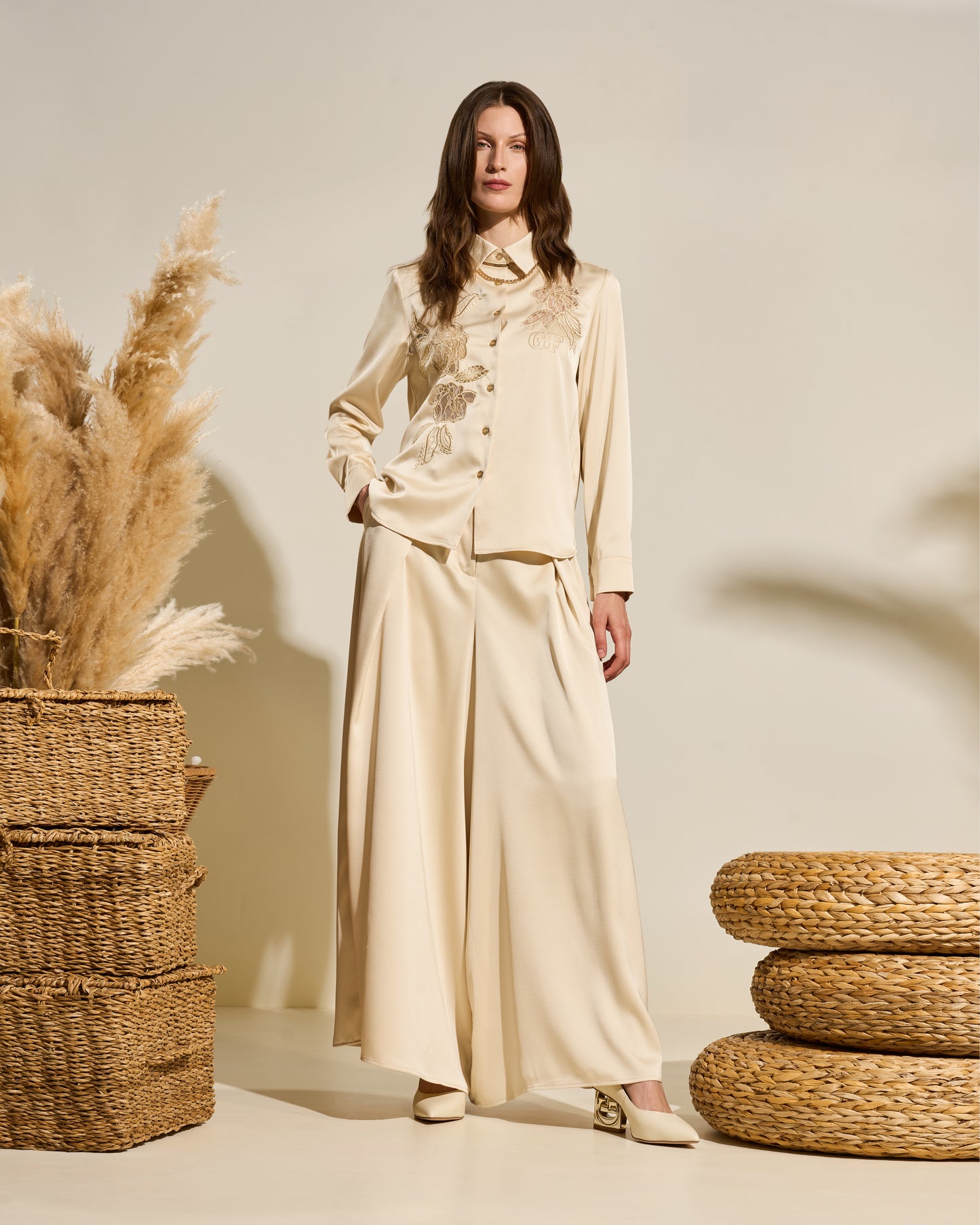 Embroidered Button-Down Shirt