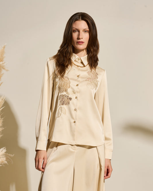Embroidered Button-Down Shirt