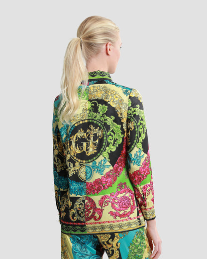 Ornate Color-Block Print Shirt