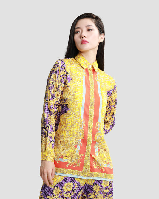 Geometric Baroque Print Shirt