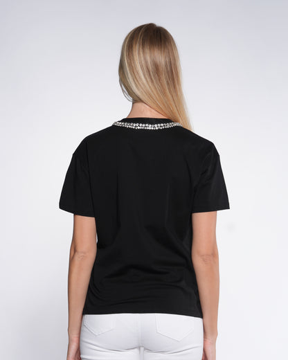 Embellished Black T-Shirt
