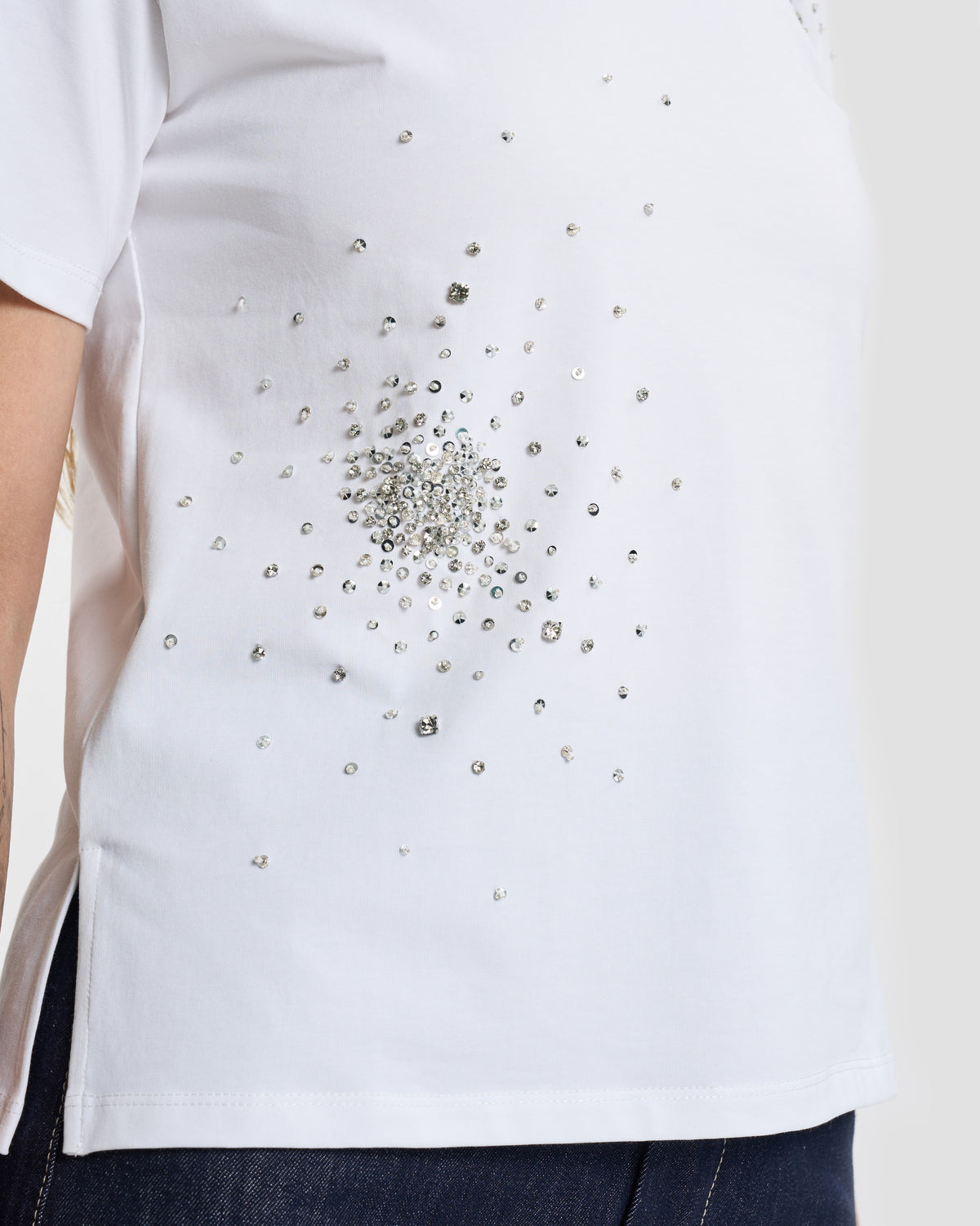 Crystal Embellished Cotton T-Shirt