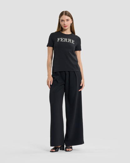 Black Pearl & Rhinestone Logo T-Shirt
