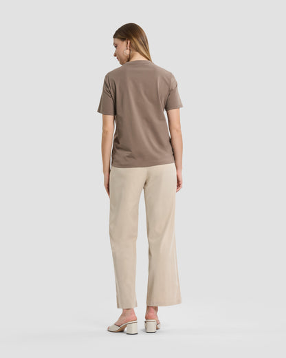 Taupe Embroidered Floral & Sequin T-Shirt