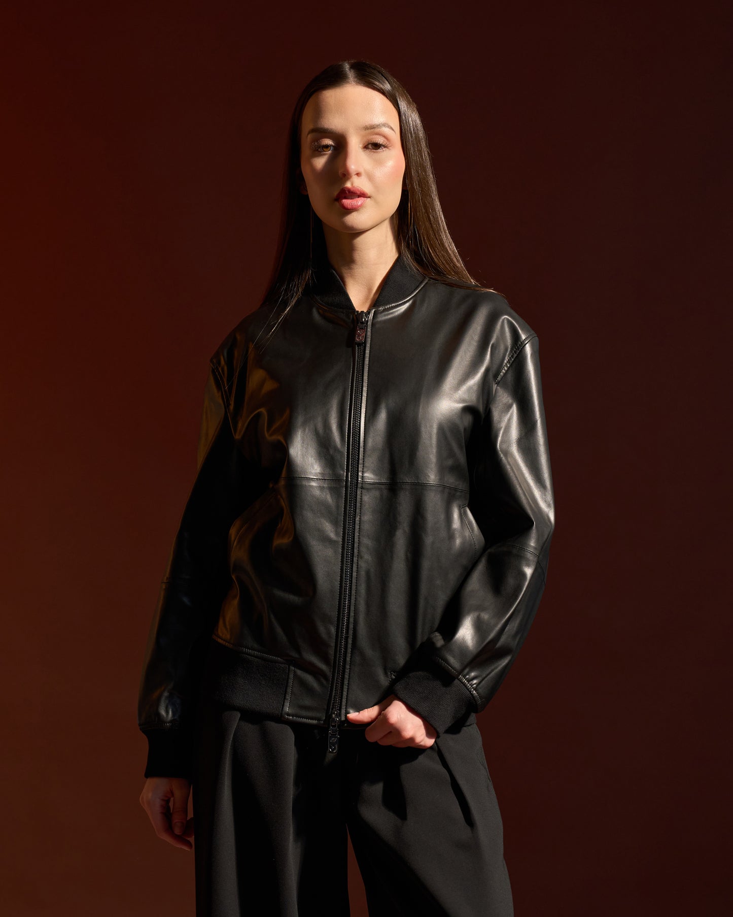 Leather Bomber Jacket