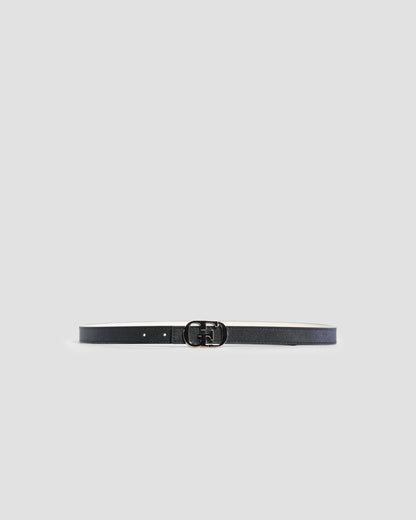 Silver-Tone Buckle Reversible Belt