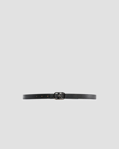 Silver-Tone Buckle Reversible Belt