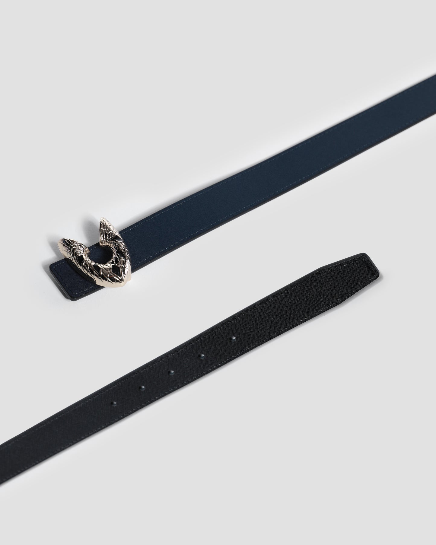 Metal Logo Buckle Reversible Belt