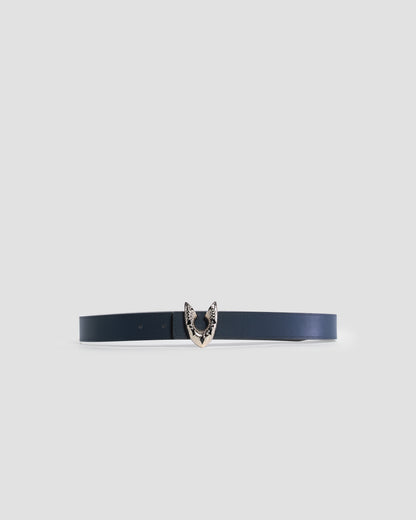Metal Logo Buckle Reversible Belt