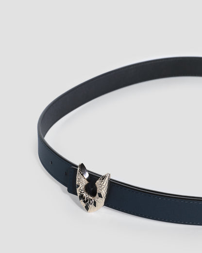 Metal Logo Buckle Reversible Belt