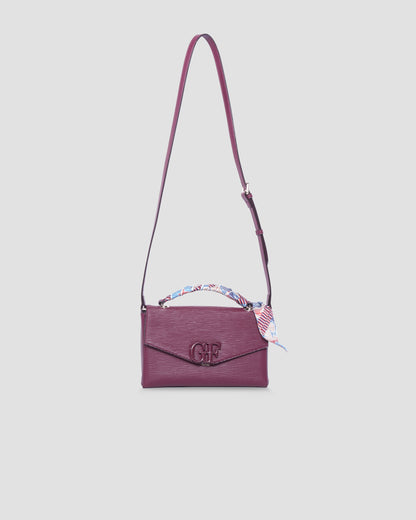 Logo Hand Bag with Scarf-Tied Top Handle