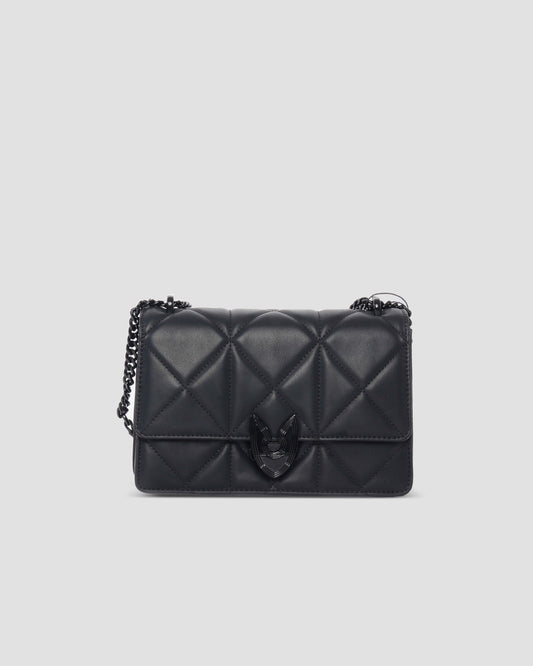 Black Quilted Leather Shoulder Bag