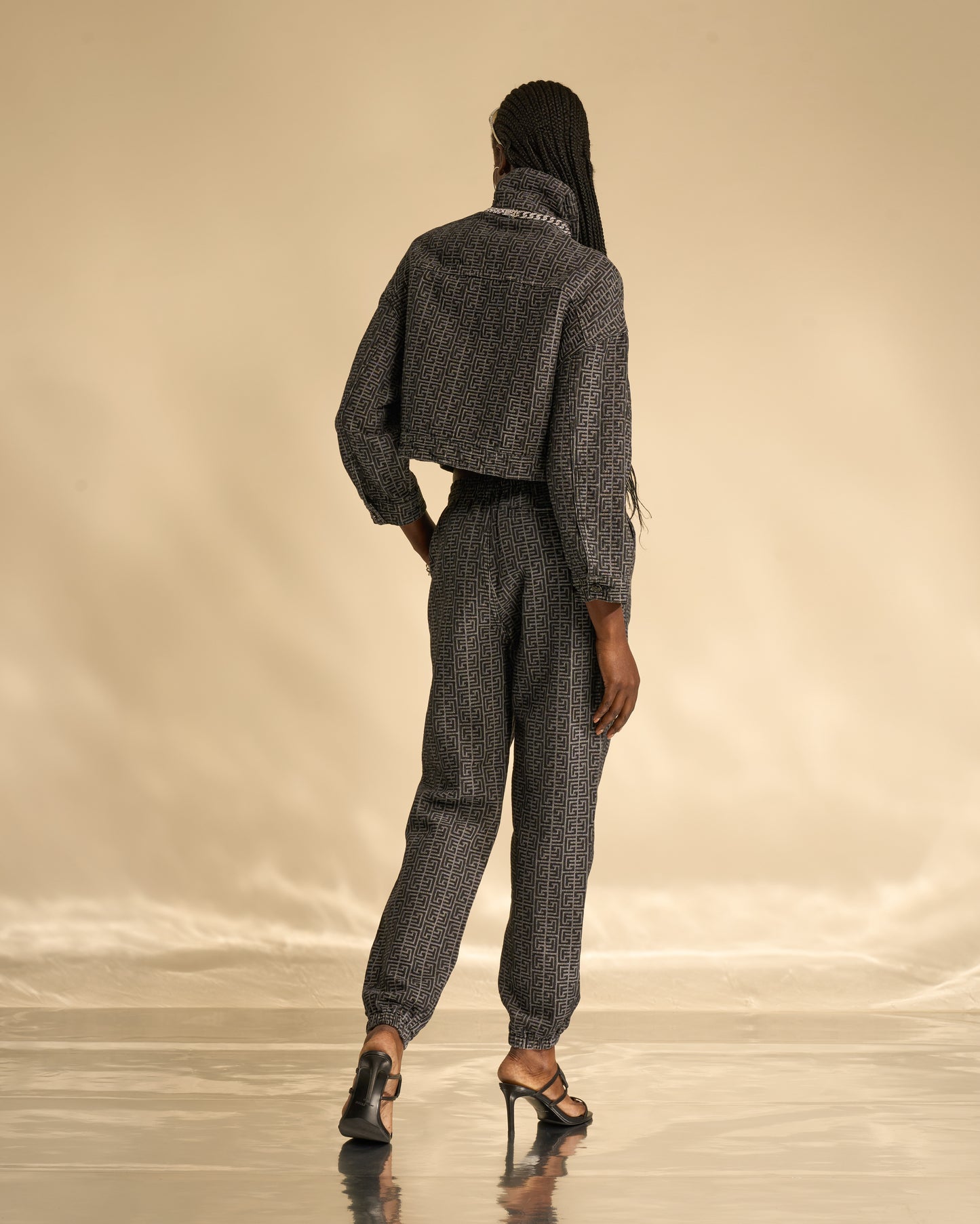 Boxy Fit Jacquard Denim Jacket
