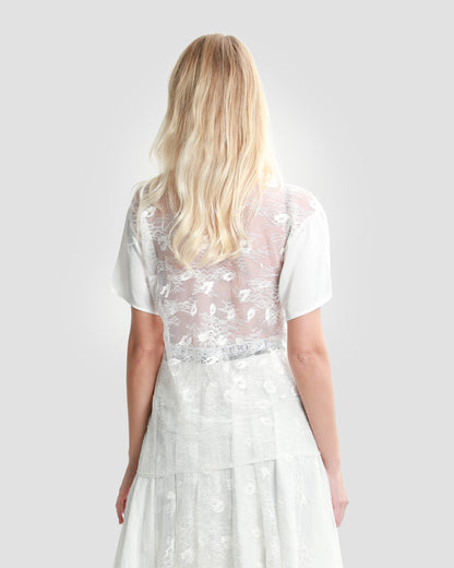 Lace Back Panelled T-Shirt