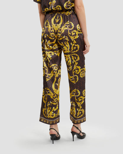 Oriental Baroque Patterned Flared Pants