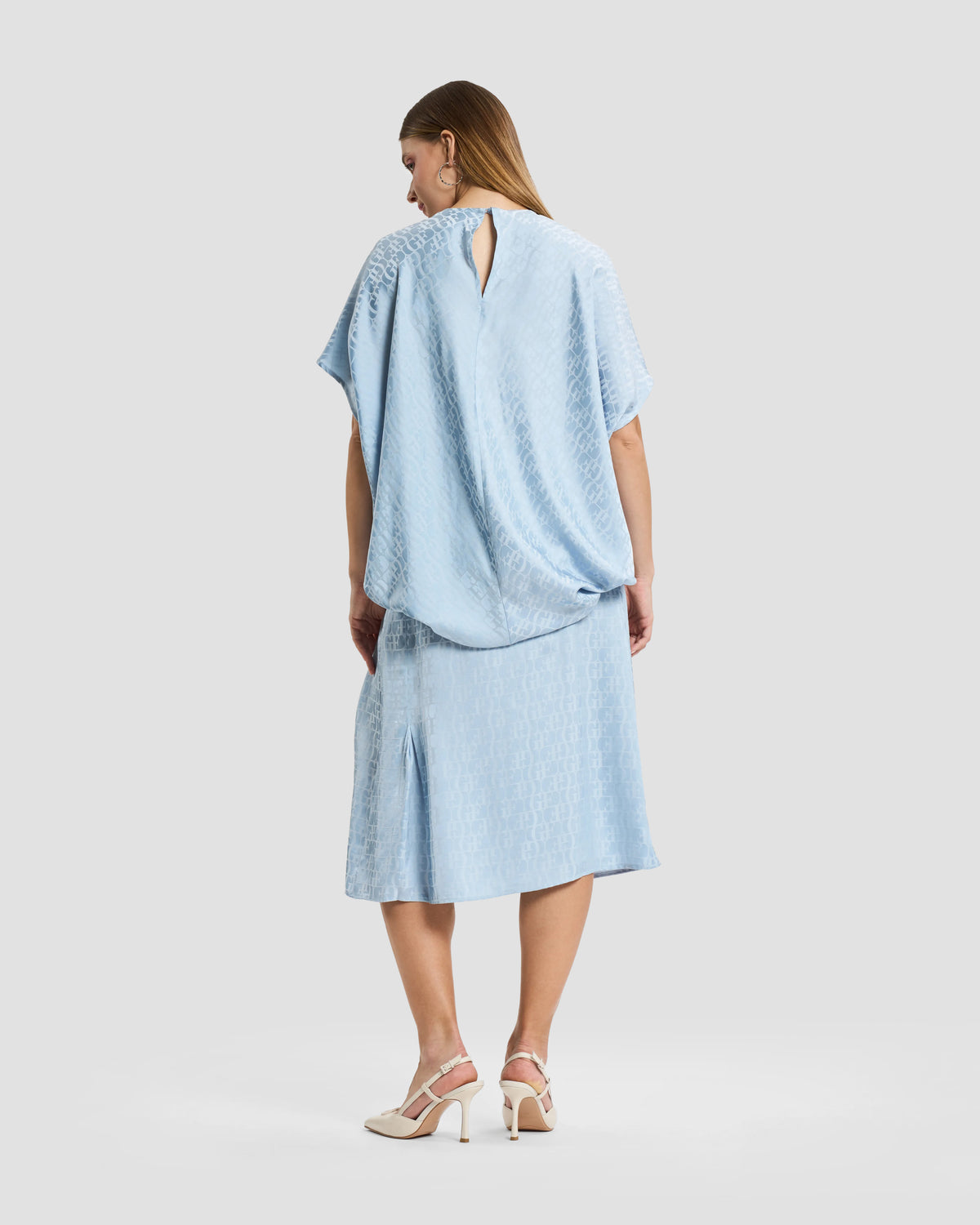 Sky Blue Monogram Jacquard Top