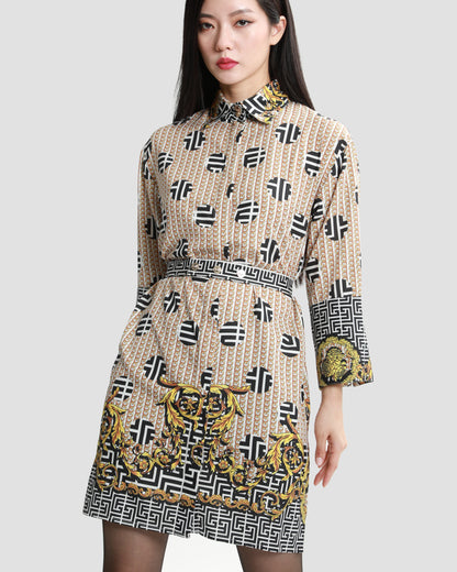 Geometric Baroque Mini Dress