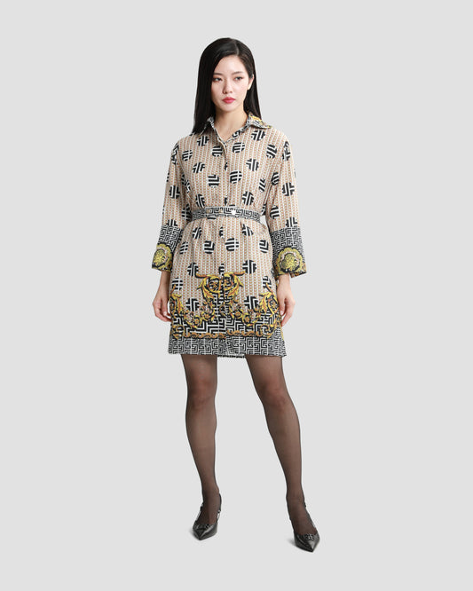 Geometric Baroque Mini Dress