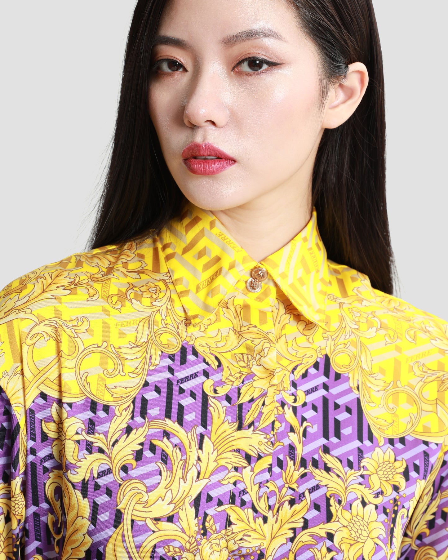 Baroque All-Over Print Mini Dress